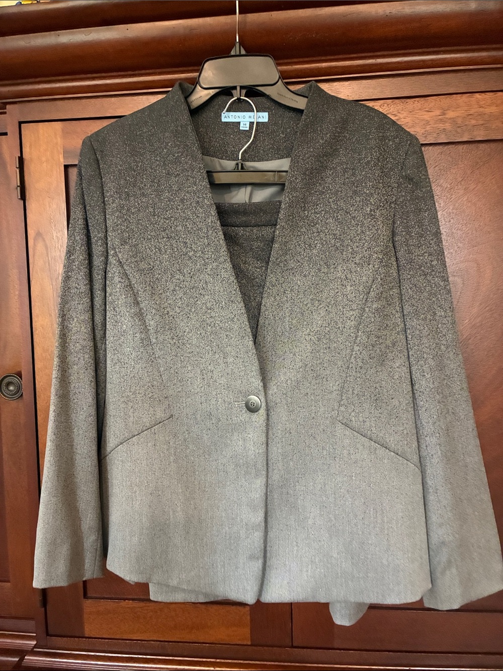ANTONIO MELANI Charcoal Gray Single-Button Blazer